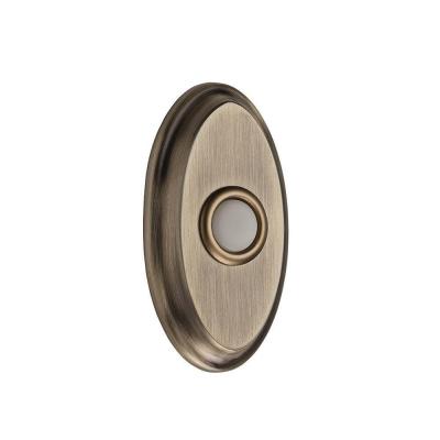 9br7016-006 Wired Oval Bell Button - Matte Brass And Black