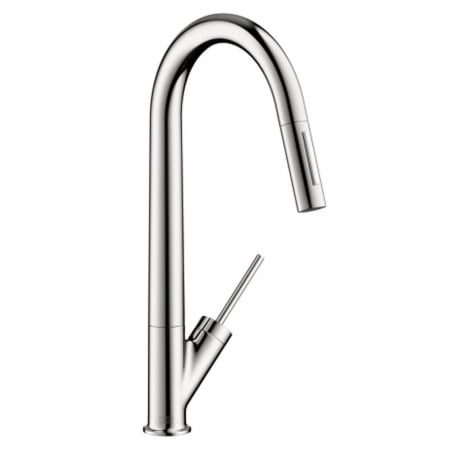 Axor Starck Single-handle Pull-down Sprayer Kitchen Faucet In Steel Optik