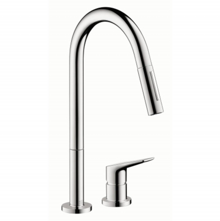 34822801 Axor Citterio M Single-handle Pull-down Sprayer Kitchen Faucet In Steel Optik