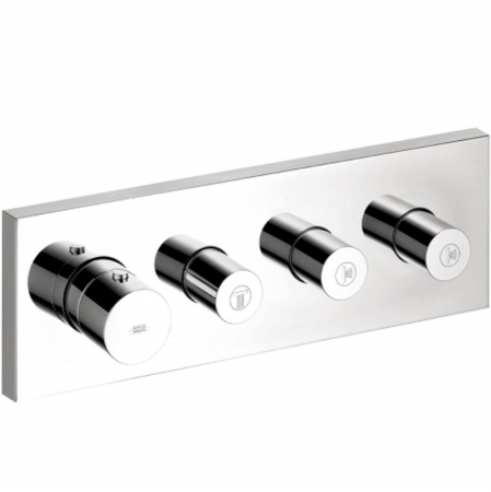 10751001 Axor Starck 4-handle Thermostatic Valve Trim Kit With 3 Volume Control In Chrome - Valve Not Included