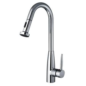 Whitehaus Wh2070838-c Jem Collection Single-handle Pull-down Sprayer Kitchen Faucet In Polished Chrome