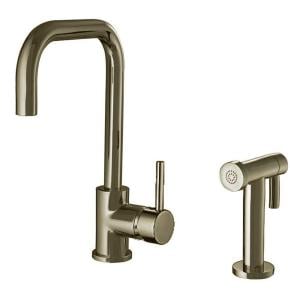Whitehaus Wh2070826-bn Jem Collection Single-handle Side Sprayer Kitchen Faucet In Brushed Nickel