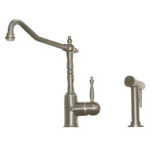 Whitehaus Wh2070800-bn Jem Collection Single-handle Side Sprayer Kitchen Faucet In Brushed Nickel