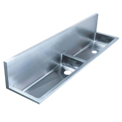 16 In. X 72 In. Stainless Steel Double Bowl Utility Sink