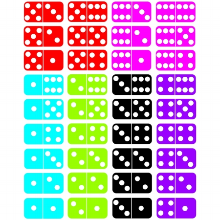 Ash11302 Math Die Cut Magnets Dominoes