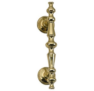 C07-p4590-605 Traditional Door Pull & Plates - 6 In. C-c - Polished Brass