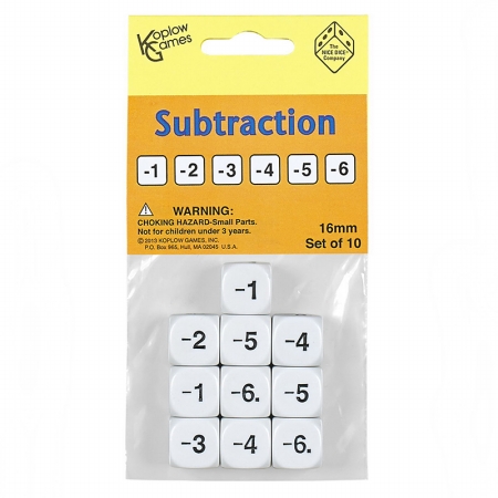 . Kop18207 Subtraction Dice Set Of 10