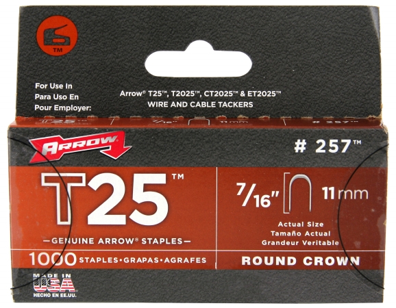 Arrow Fastener Co. 257m 7-16 In. T25 Staple 1000 Count