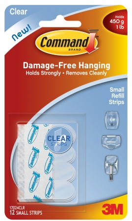 17024clr Small Clear Command Refill Strips 12 Count