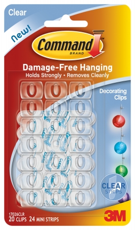 17026clr Clear Command Decorating Clips 20 Count