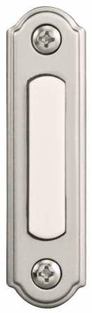 Heathco Sl-256-00 Satin Nickel & White Rectangular Wired Push Button