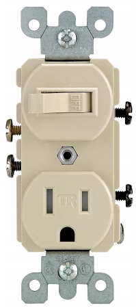 Leviton Mfg R51-t5225-0is 15 Amp Ivory Toggle Switch & Receptacle