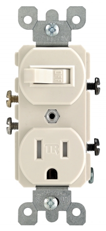 15 Amp Light Almond Toggle Switch & Receptacle Combina
