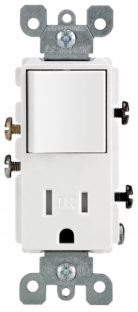 Leviton Mfg R62-t5625-0ws 15 Amp White Single Pole Switch & Receptacle Combinati