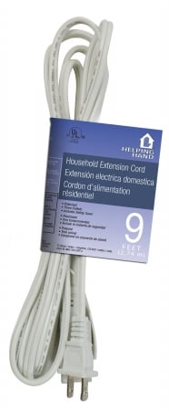 Helping Hands 85106 9 In. White Extension Cord Pack Of 3