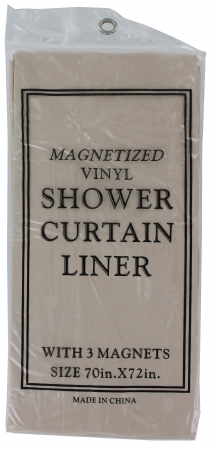 J And M Home Fashions 7616 Bone Magnetic Shower Liner