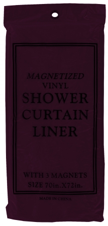 J And M Home Fashions 7609 Burgundy Magnetic Shower Liner