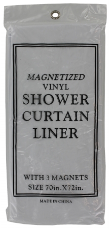 J And M Home Fashions 7612 White Magnetic Shower Liner