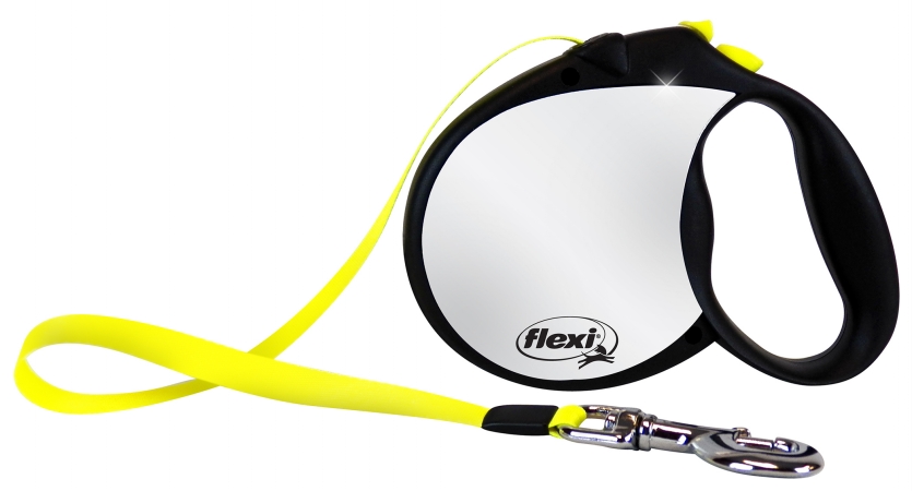 Rflct L Large Black & Neon Yellow Reflective Retractable
