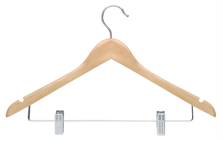 Honey Can Do Hng-01209 Maple Basic Suit Hanger With Clips