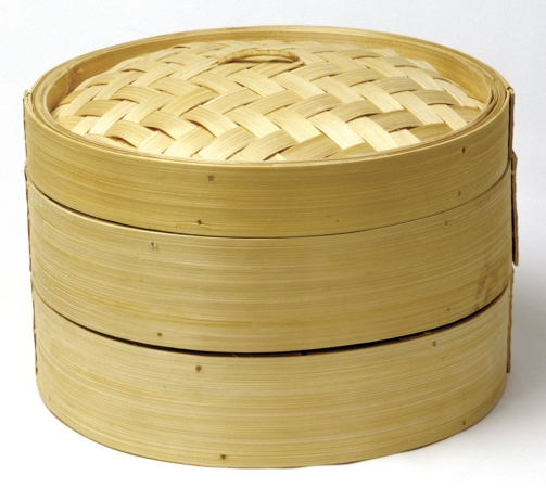 1963 2 Tier Bamboo Steamer With Lid