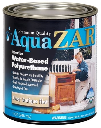 34412 1 Quart Clear Antique Flat Aqua Zar Based Polyurethane