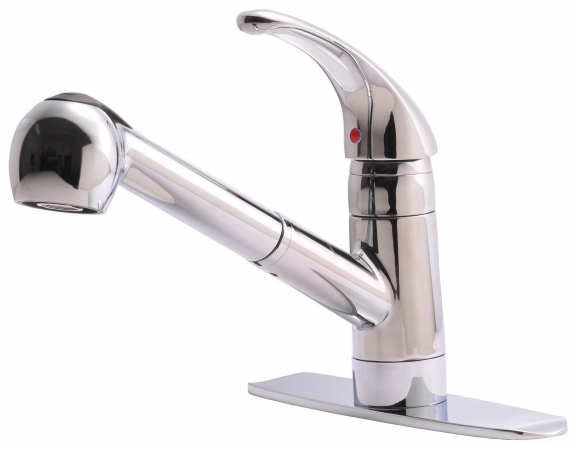Uf12000 Chrome Finish Single Handle Kitchen Faucet & Pullout Spray