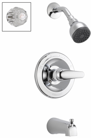 Delta Faucet P188720 Chrome Complete Tub & Shower Faucet With & Lever Handles