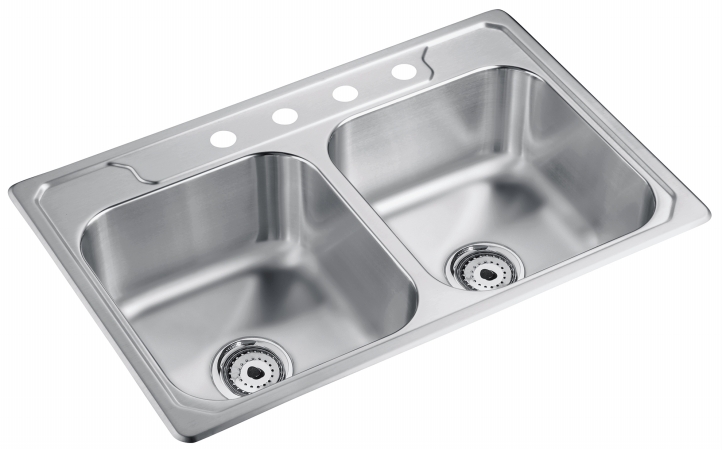 Sinks 14708-4-na 33 In. X 22 In. X 8 In. Stainless Steel Double Bowl Sink