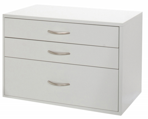 - Schulte 7315-0324-11 White 3 Drawer Shelf Unit