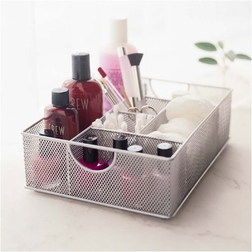 1152 Silver Vanity Organizer Or Tray - 6 Compartments