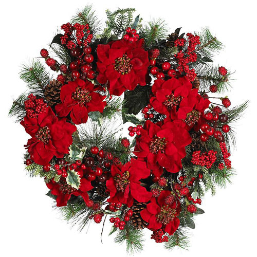 C. Alan 4660 24inch Poinsettia Wreath