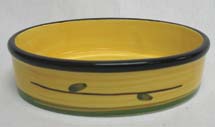 Ethical Stoneware Dish 6751 Tuscan Leaf Oval Cat Dish 6.25 Inch