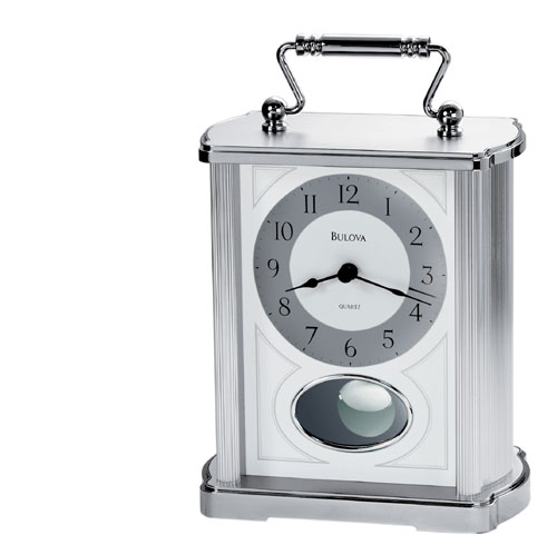Bulova B1379 Carrington Chrome Tabletop Clock by Bulova