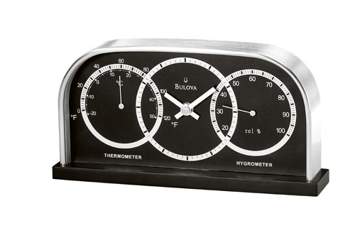 Bulova B2920 Ardmore Thermometer   Hygrometer Tabletop Clock by Bulova