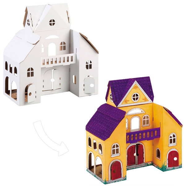 CALAFANT D2505X Decorate and Build Your Own Cardboard Dollhouse