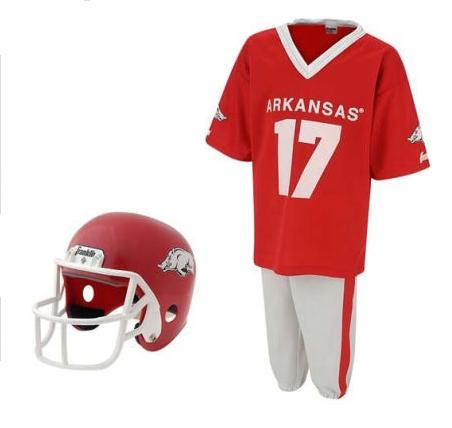 Franklin Sports 6906F02P3S Medium Arkansas Helmet / Uniform Set