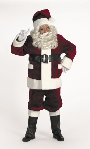 Halco 5696 Burgundy Deluxe Santa Suit with Outside Pockets Size 5056 jacket up to 56 waist