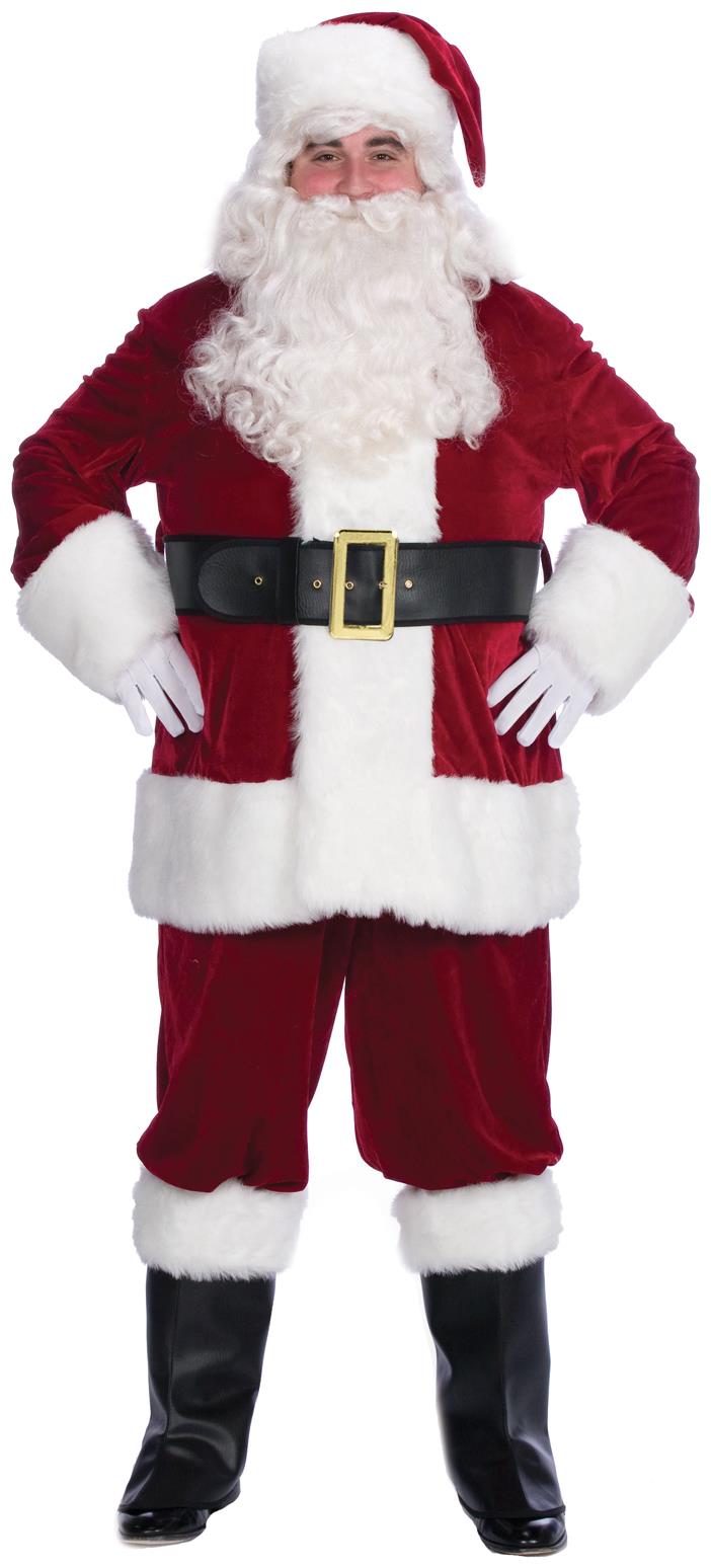 10 Piece Complete Velveteen Santa Suit- Size 50-56 Jacket Up To 56 Waist