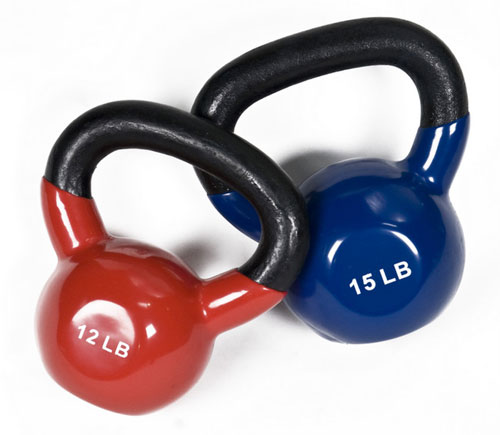 J Fit 20-6012-15 Premium Vinyl Kettlebell 12-15 lb Set