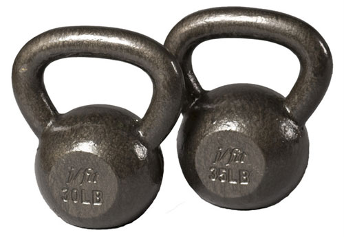 J Fit 20-6130-35 Cast Iron Kettlebell 30-35 lb Set