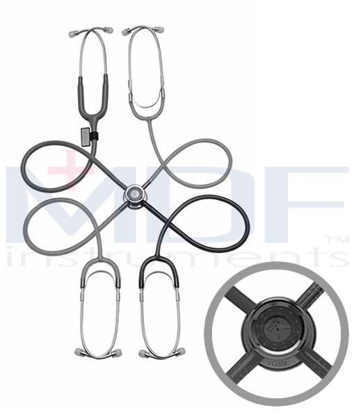 MDF Instruments MDF757PT04 Pulse Time Teaching Stethoscope 4 Parties Navy Blue Adult