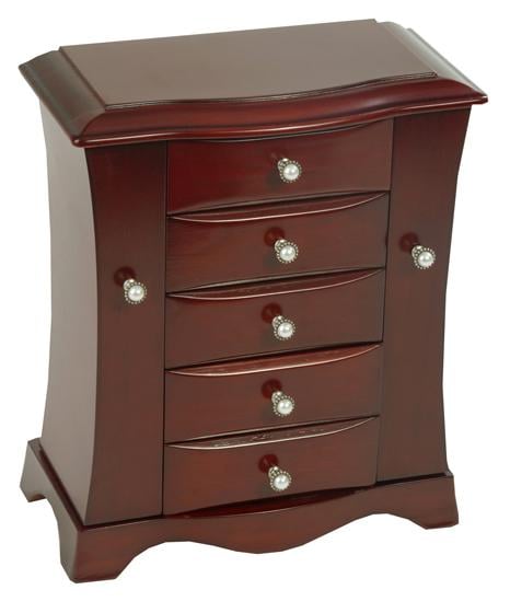 Mele & Co. 0074311 Bette Cherry Jewelry Box With Pearl Drawer Pulls