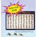 Bulk Savings 345542 Square Shape Catseye Ring Assortment- Case of 100