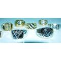 Bulk Savings 363282 Men s Fancy Cz Rings Gold- Pack of 3