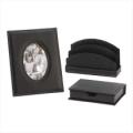 Bulk Savings 363586 Leather-Look Desk Accessories - 3 Piece Set
