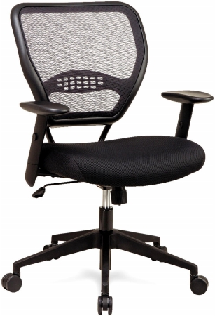 Avenue 6 Office Star 5500 Professional Black Airgrid Back Managers Chair With Black Mesh Fabric Seat