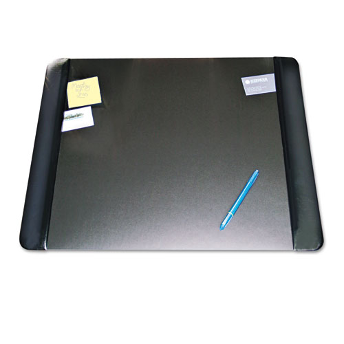 Llc 413841 Executive Desk Pad With Leather-like Side Panels, 24 X 19, Black