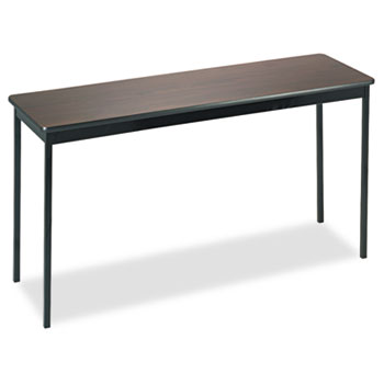 Ut1860wa Utility Table, Rectangular, 60w X 18d X 30h, Walnut/black