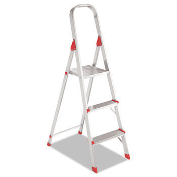 Davidson Ladder, Inc. L234603 #566 Three Foot Folding Aluminum Euro Platform Ladder, Red